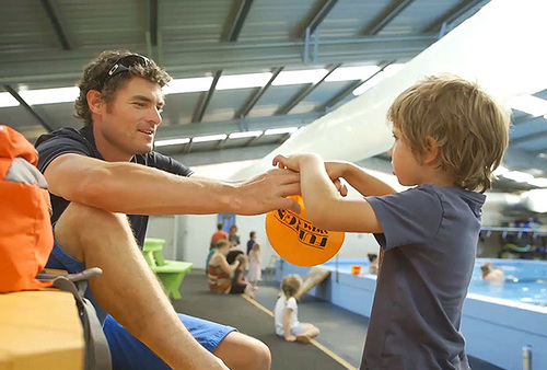 Helping with Swimming Cap - Fulton Swim School